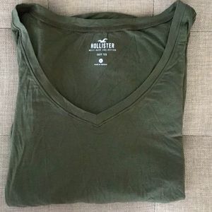 hollister green long sleeve tee